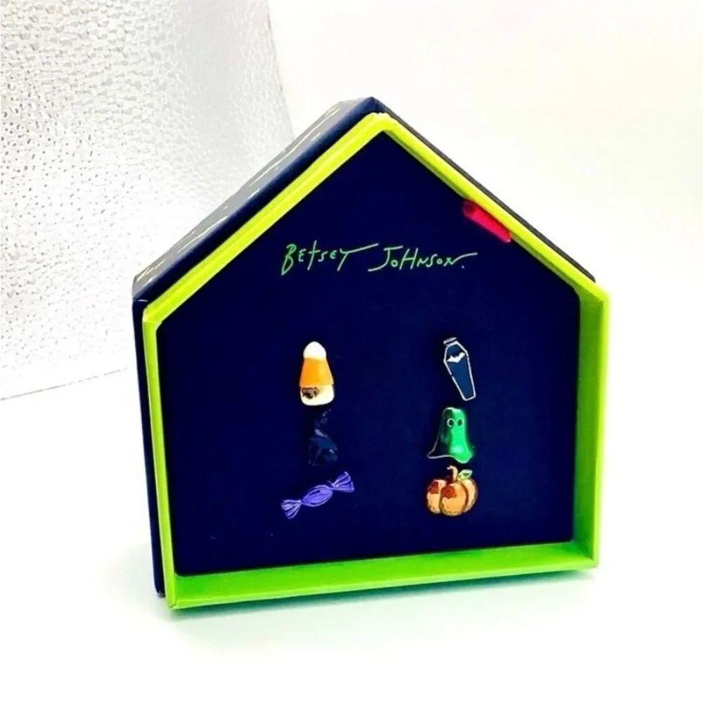🔶 Betsey Johnson Halloween 3 sets Candy Corn and Ghost Earrings 🔶